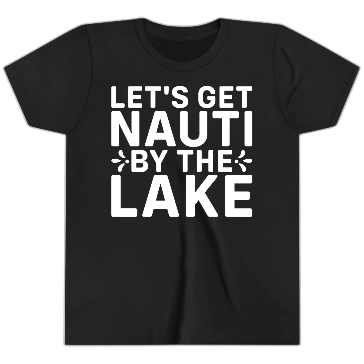 Let's Get Nauti By The Lake Design Youth T-Shirt in Black