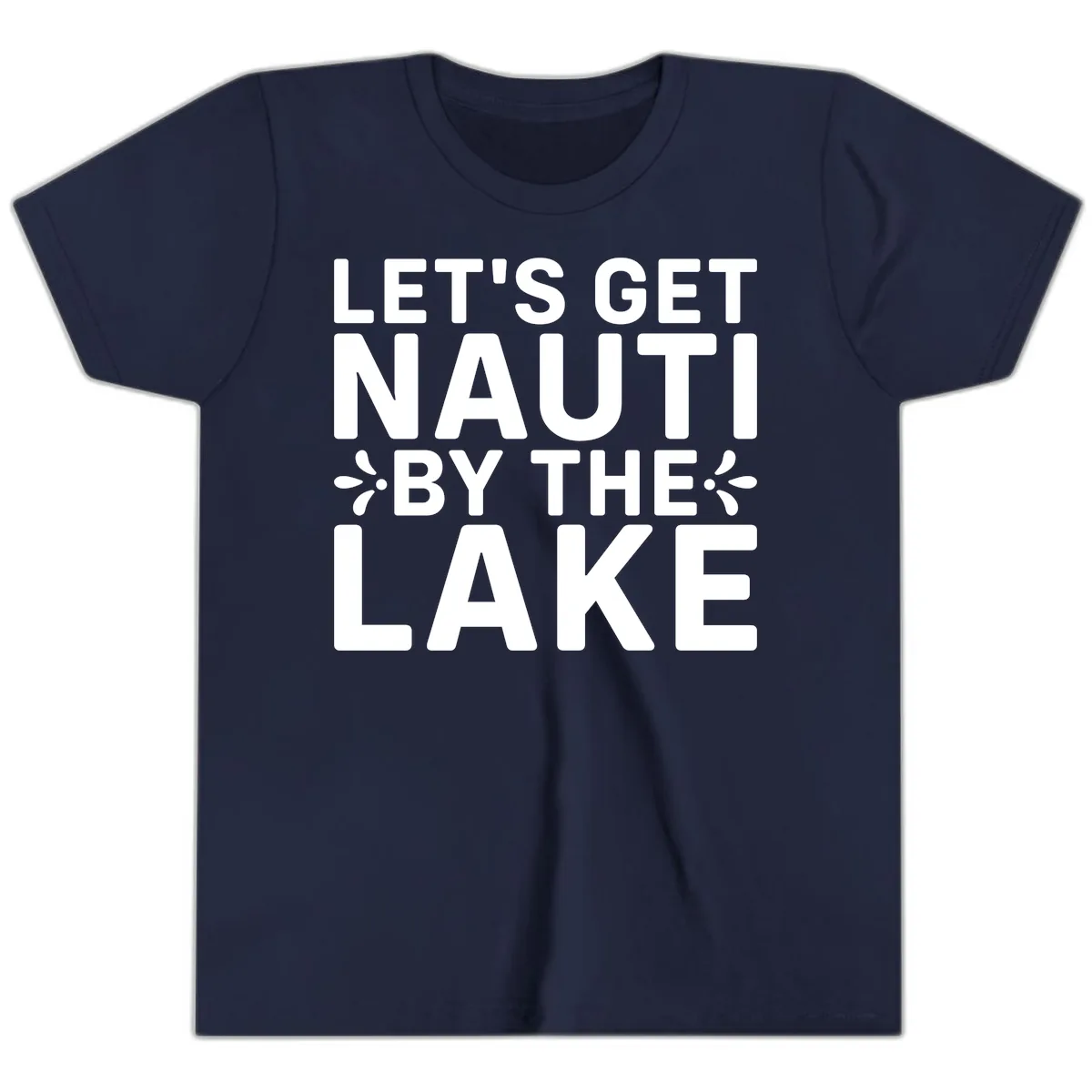 Let's Get Nauti By The Lake Design Youth T-Shirt in Navy