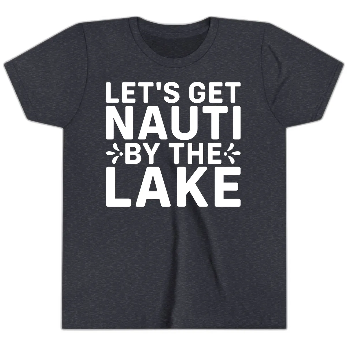 Let's Get Nauti By The Lake Design Youth T-Shirt in Heather Navy