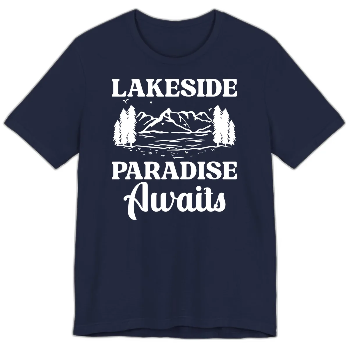 Lakeside Paradise Awaits Design Premium T-Shirt in Navy