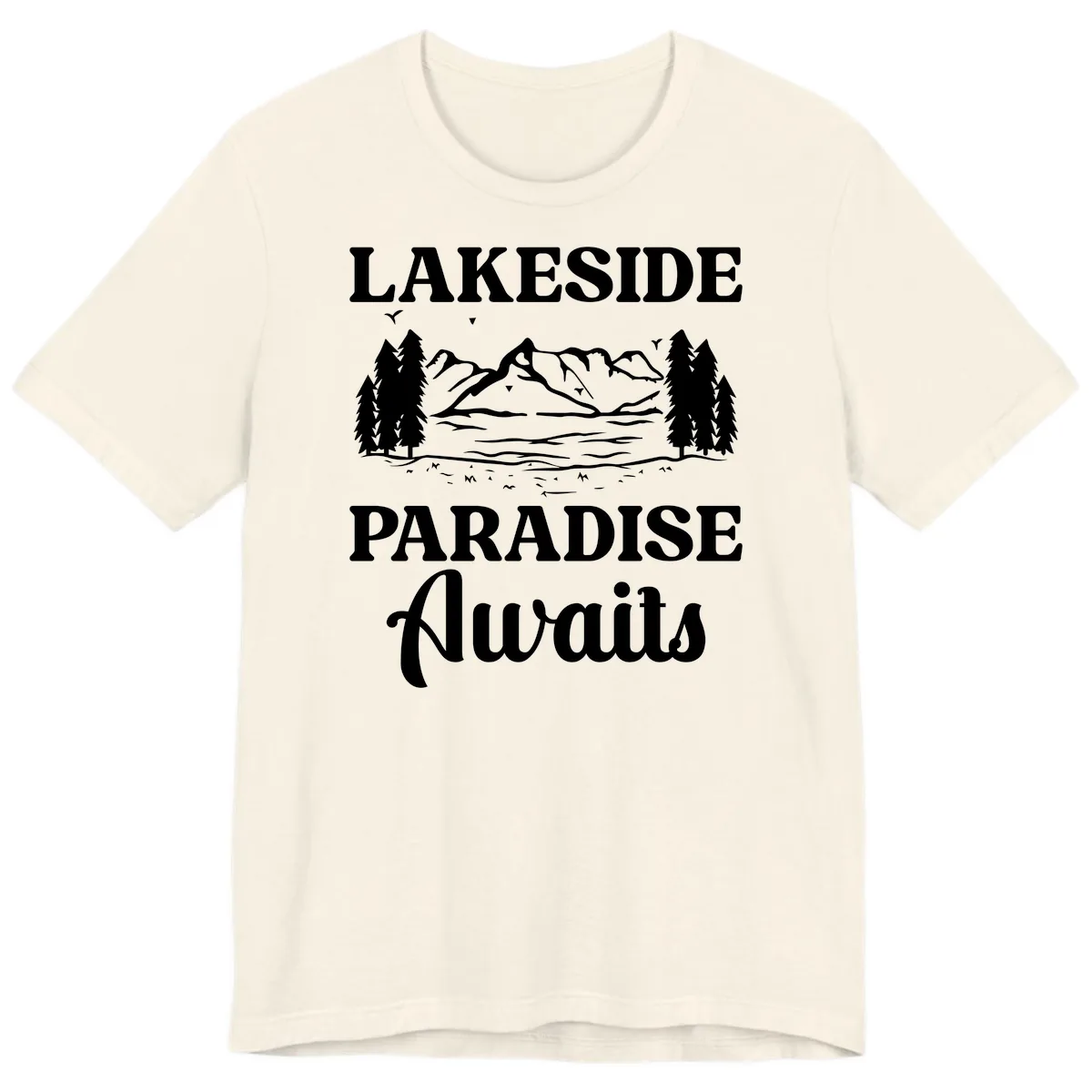 Lakeside Paradise Awaits Design Premium T-Shirt in Natural