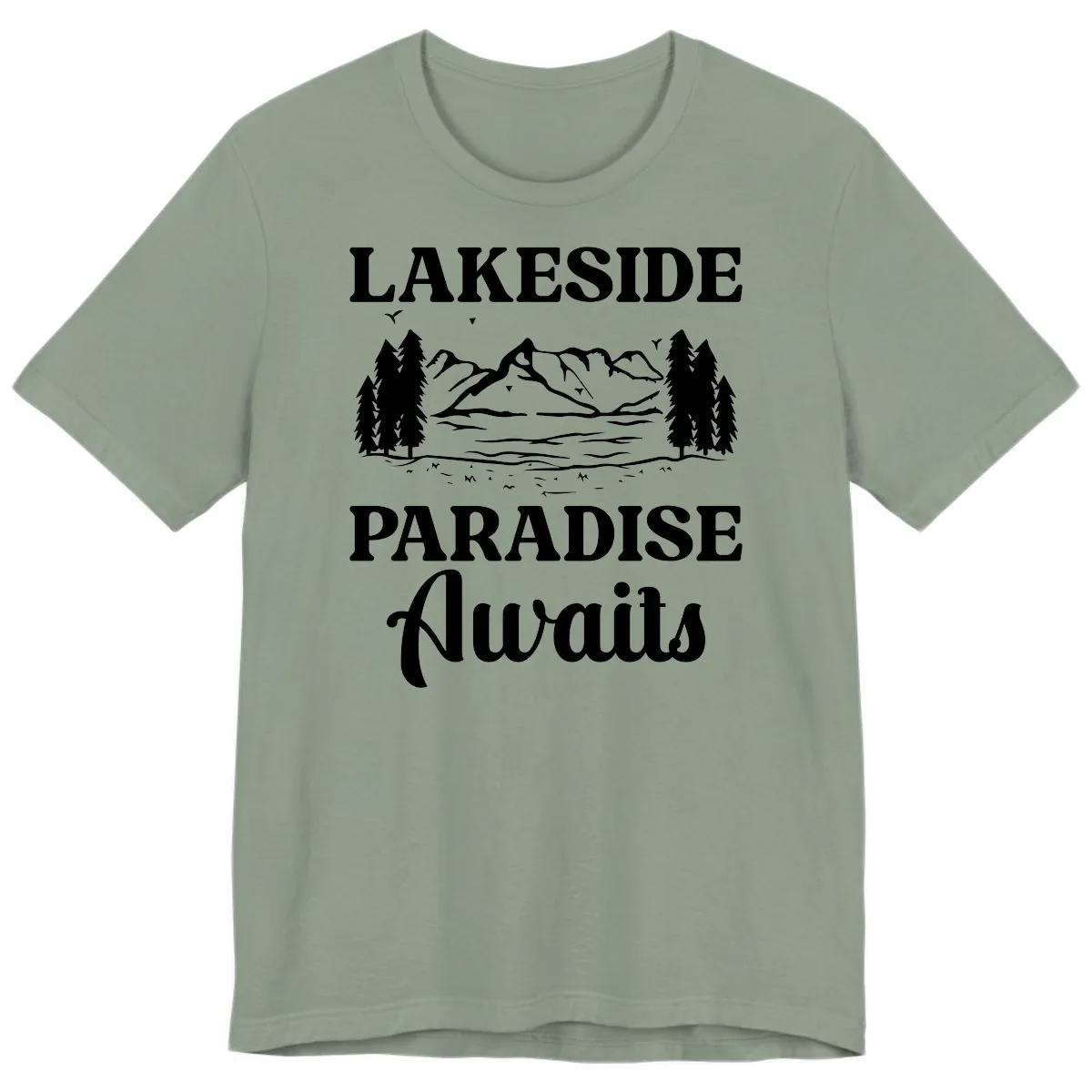 Lakeside Paradise Awaits Design Premium T-Shirt in Sage
