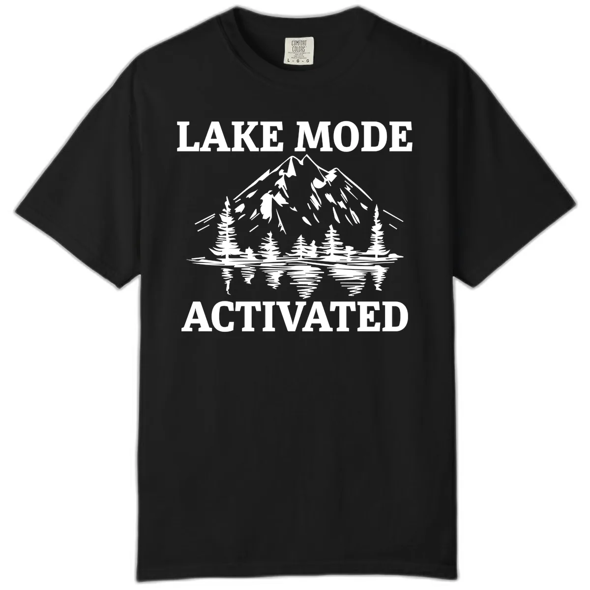 Lake Mode Activated Mountain Landscape Comfort Color in Black