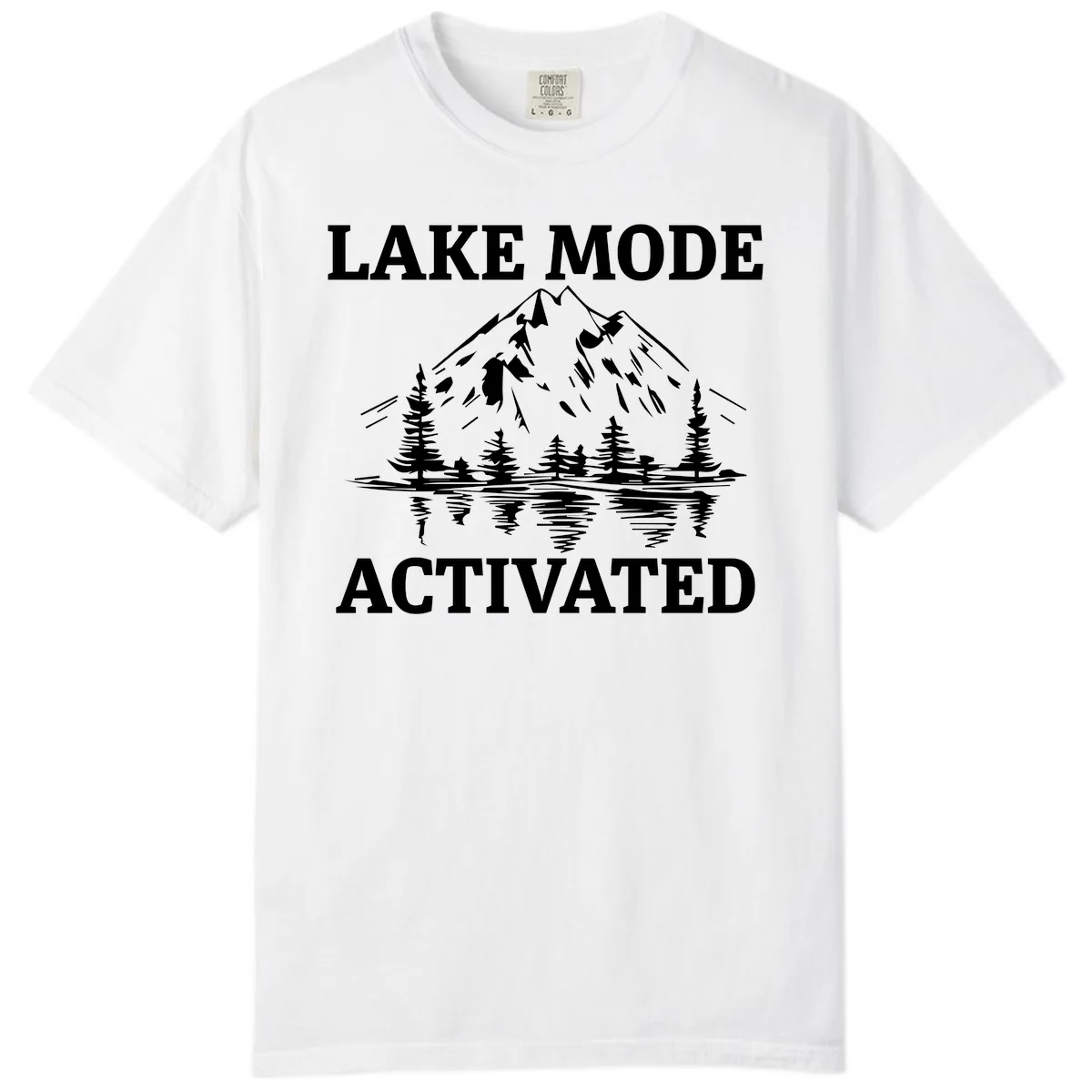 Lake Mode Activated Mountain Landscape Comfort Color in White