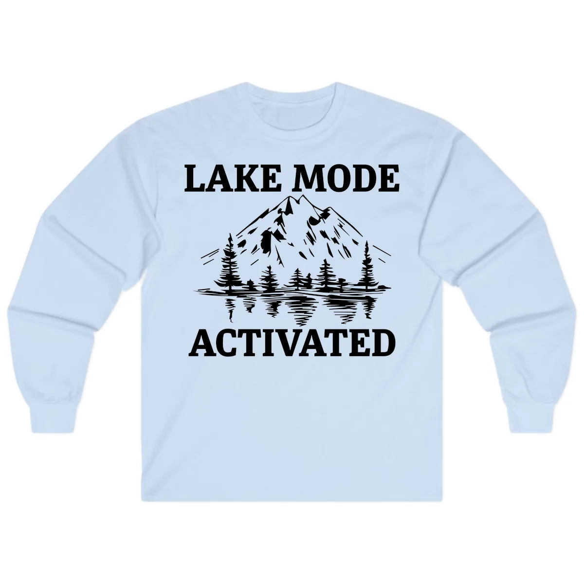 Lake Mode Activated Mountain Landscape Long Sleeve in Light Blue