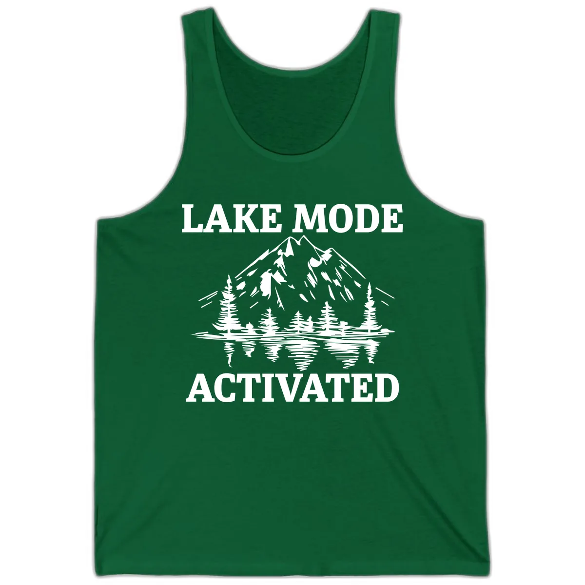 Lake Mode Activated Mountain Landscape Tank in Kelly