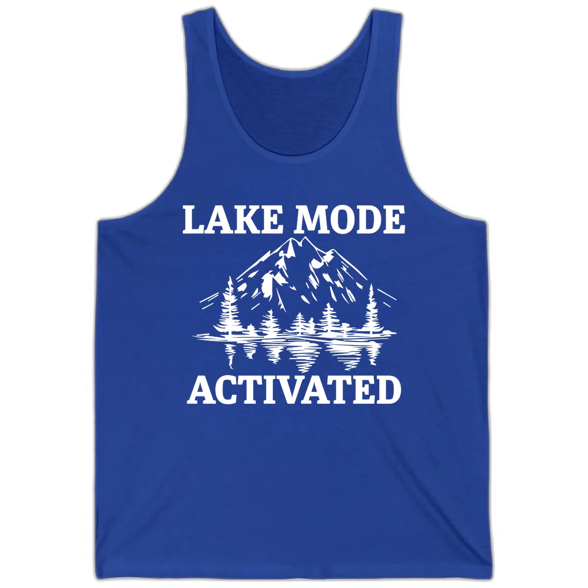 Lake Mode Activated Mountain Landscape Tank in True Royal