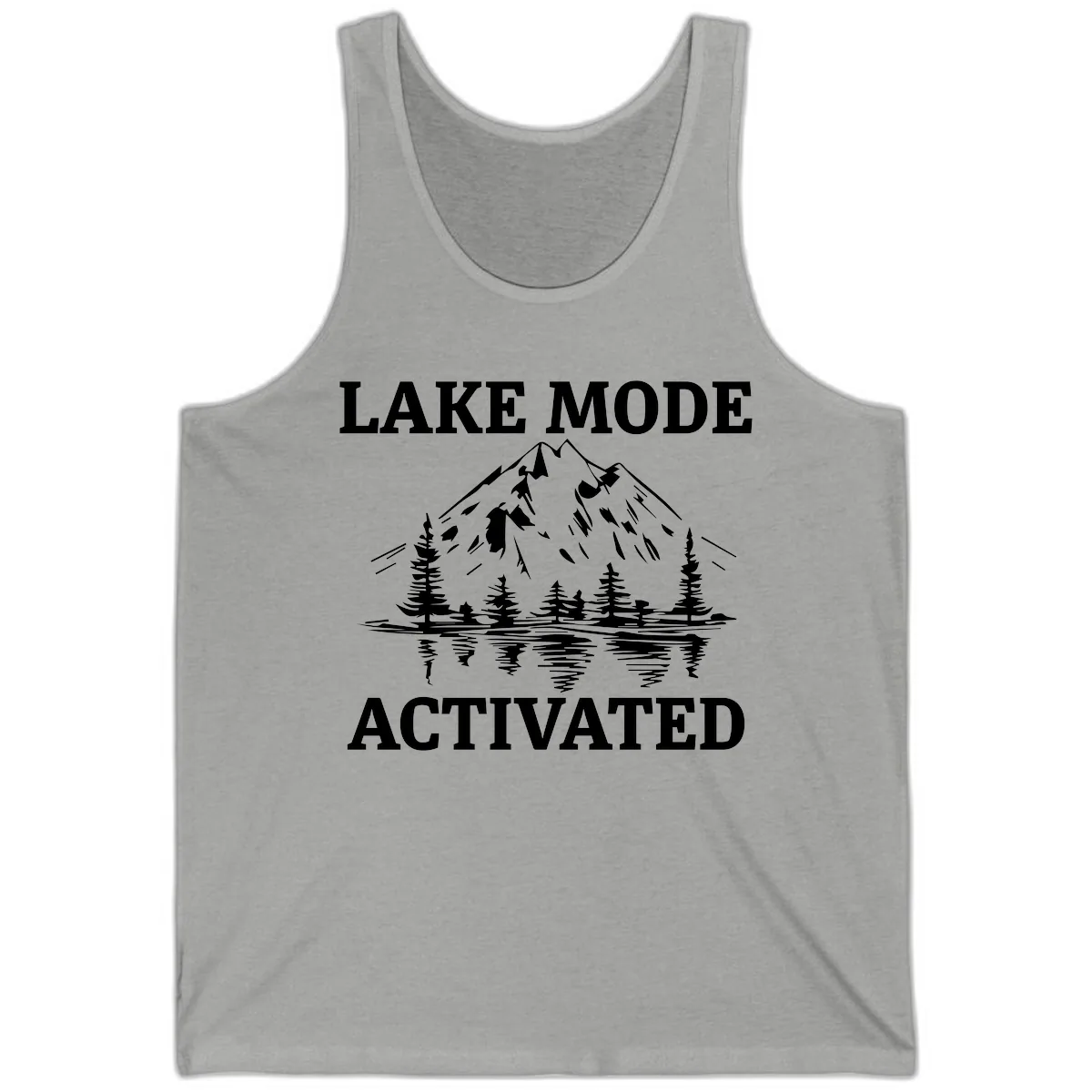 Lake Mode Activated Mountain Landscape Tank in Athletic Heather