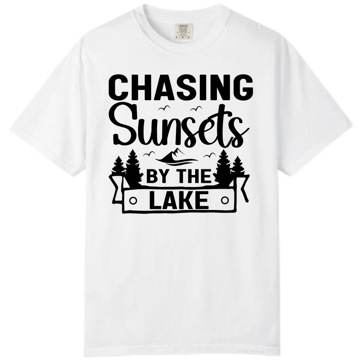 Chasing Sunsets By The Lake Design Comfort Color in White