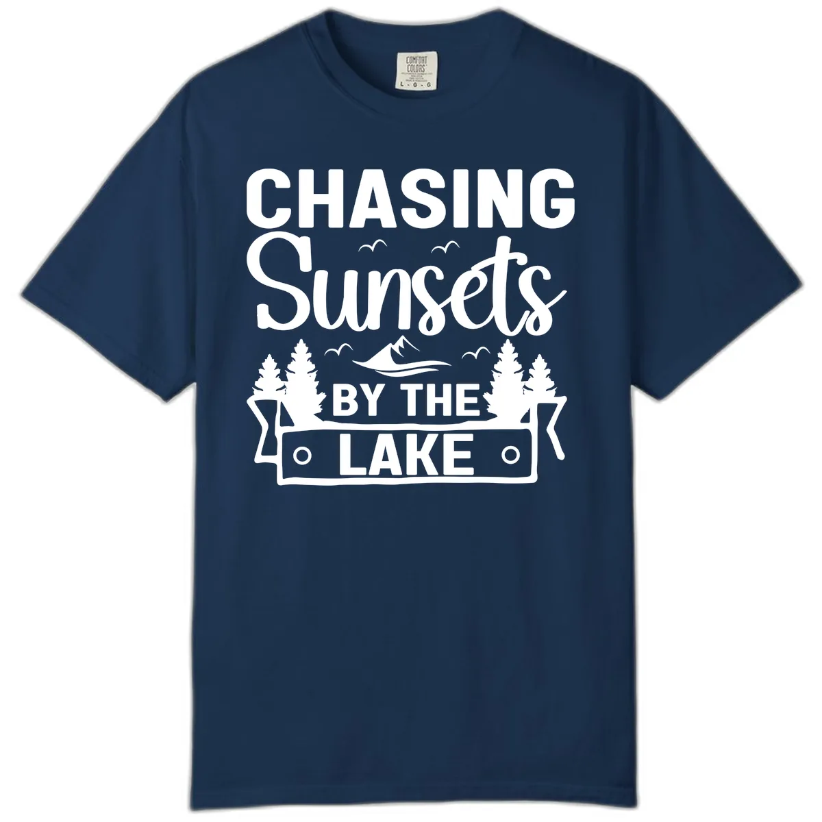 Chasing Sunsets By The Lake Design Comfort Color in Navy