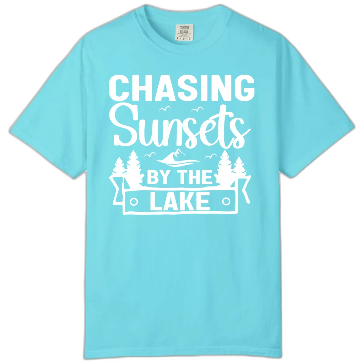Chasing Sunsets By The Lake Design Comfort Color in Lagoon Blue