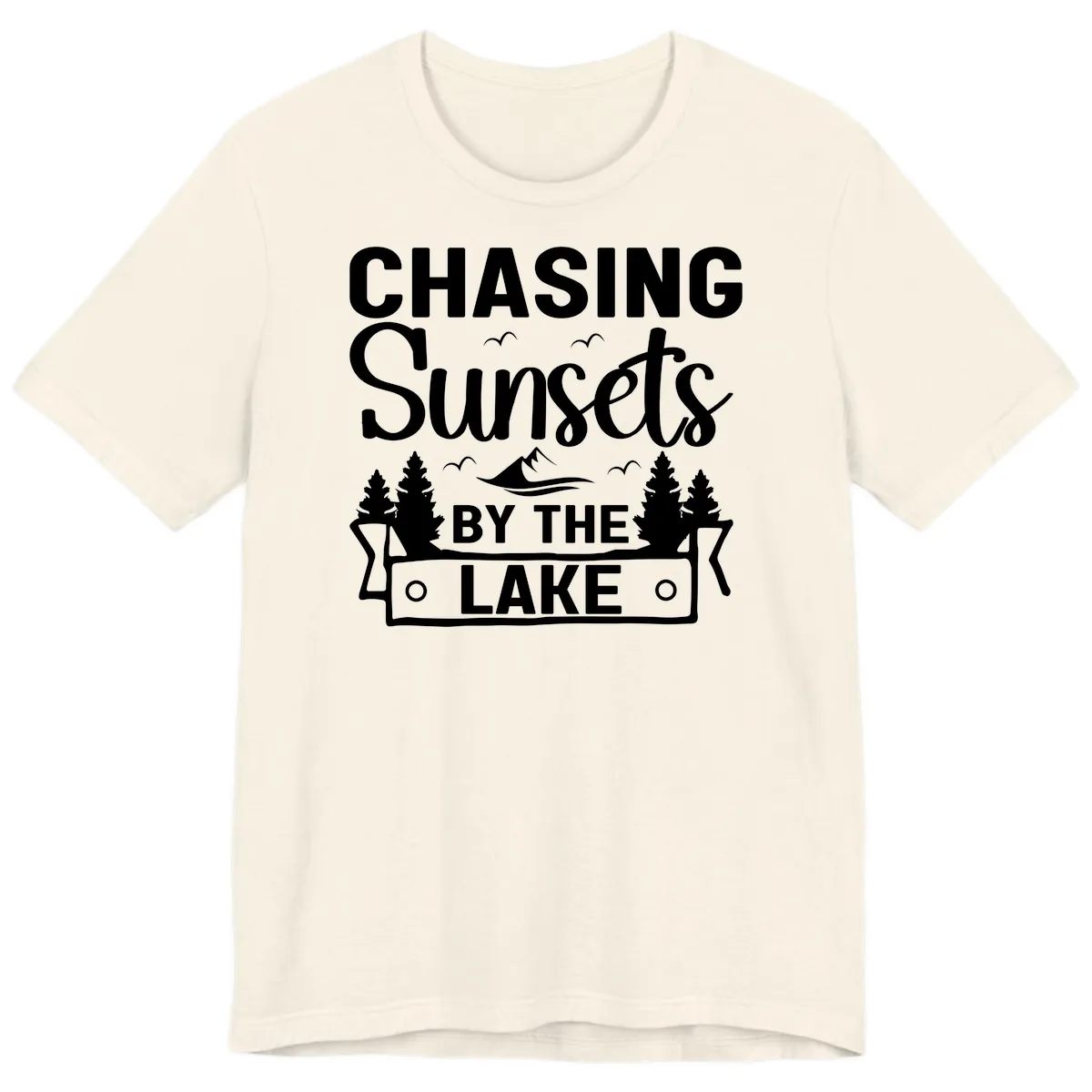 Chasing Sunsets By The Lake Design Premium T-Shirt in Natural
