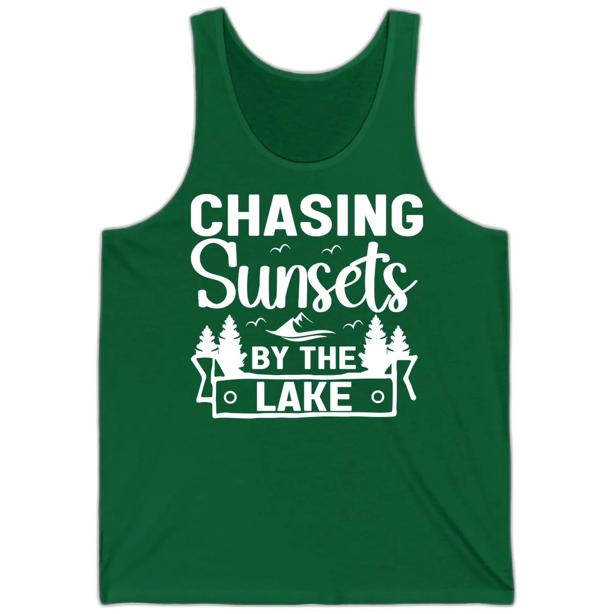 Chasing Sunsets By The Lake Design Tank in Kelly