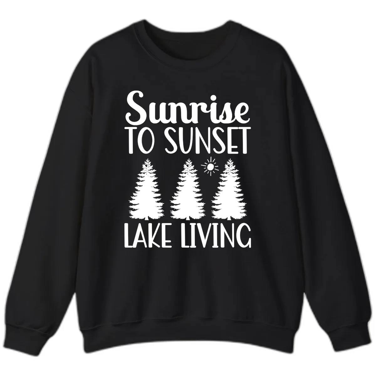 Sunrise To Sunset Lake Living Sweatshirt in Black