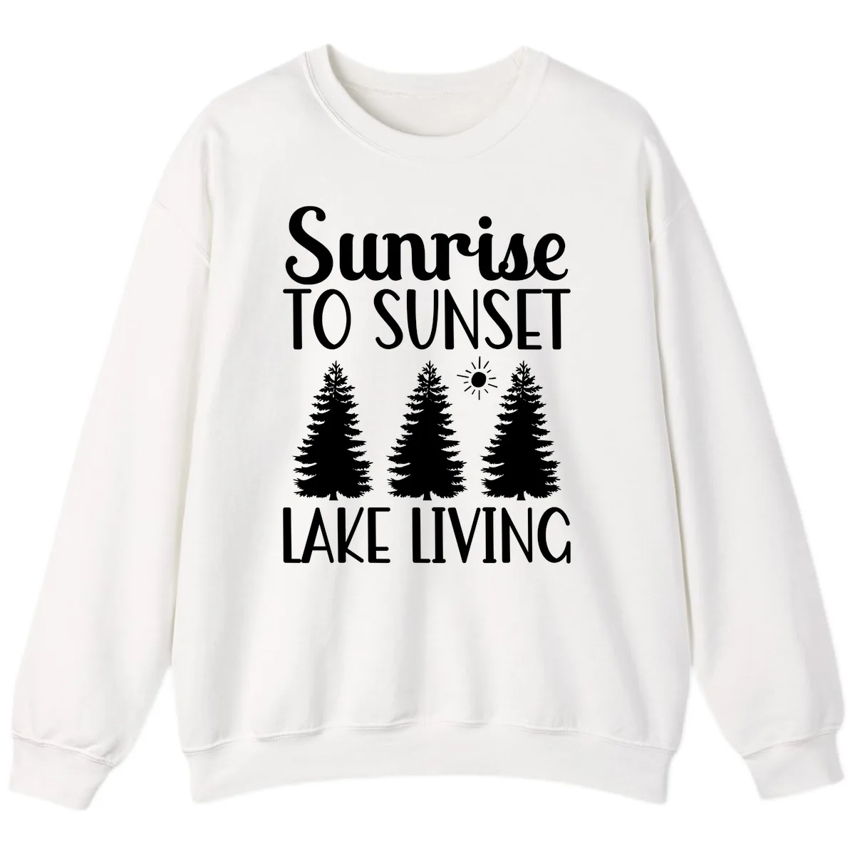Sunrise To Sunset Lake Living Sweatshirt in White