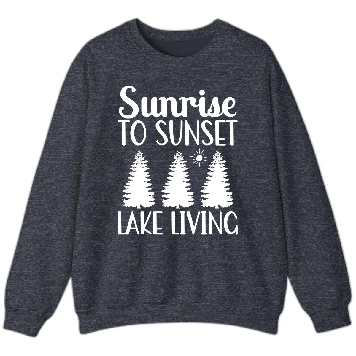 Sunrise To Sunset Lake Living Sweatshirt in Heather Sport Dark Navy