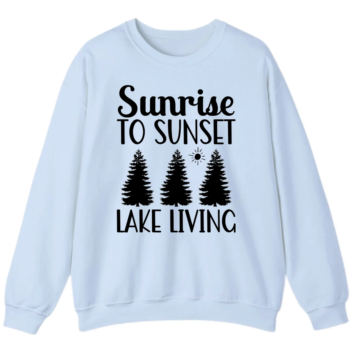 Sunrise To Sunset Lake Living Sweatshirt in Light Blue
