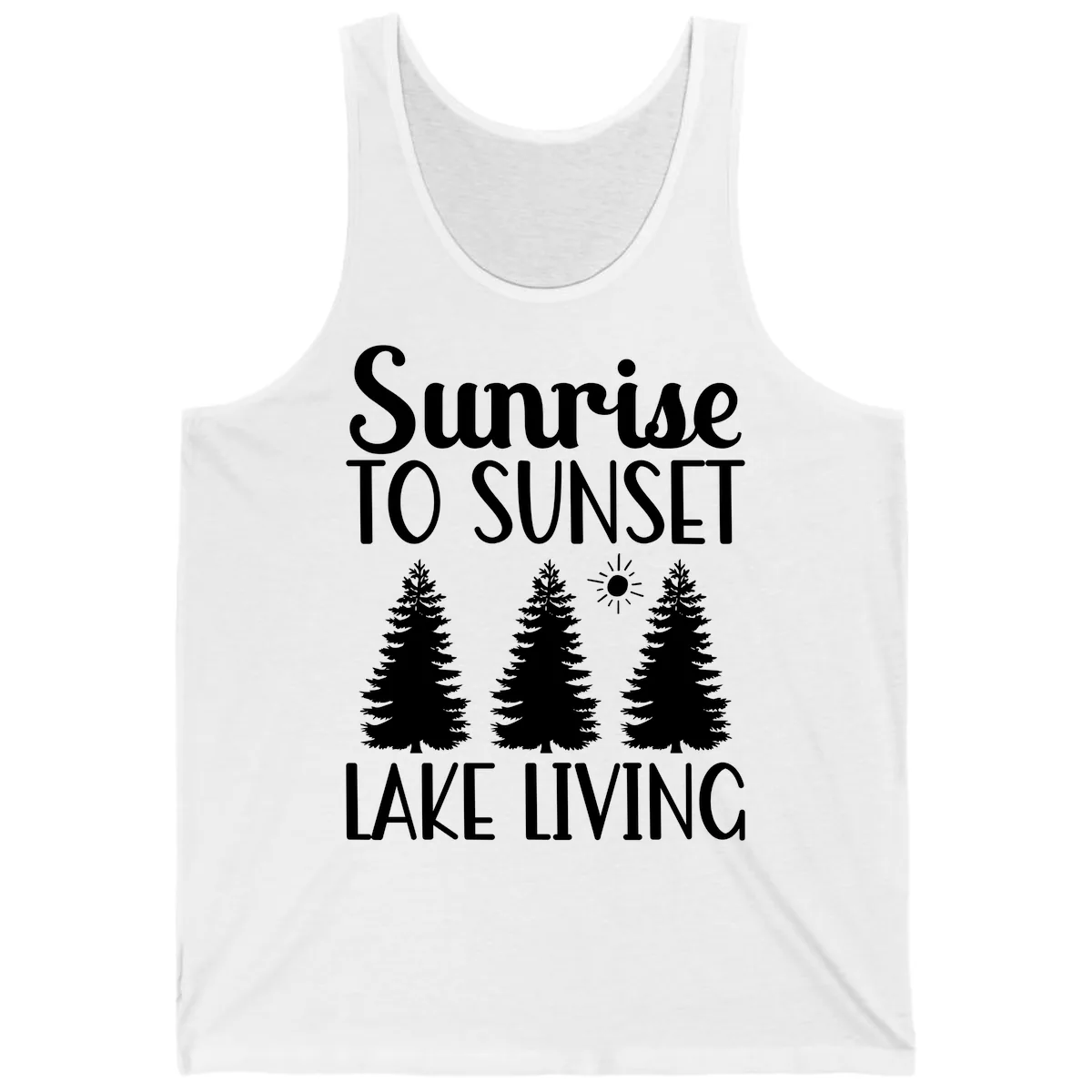 Sunrise To Sunset Lake Living Tank in White