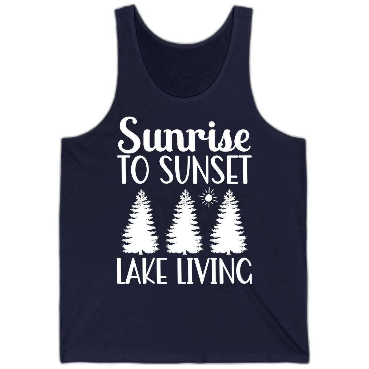 Sunrise To Sunset Lake Living Tank in Navy