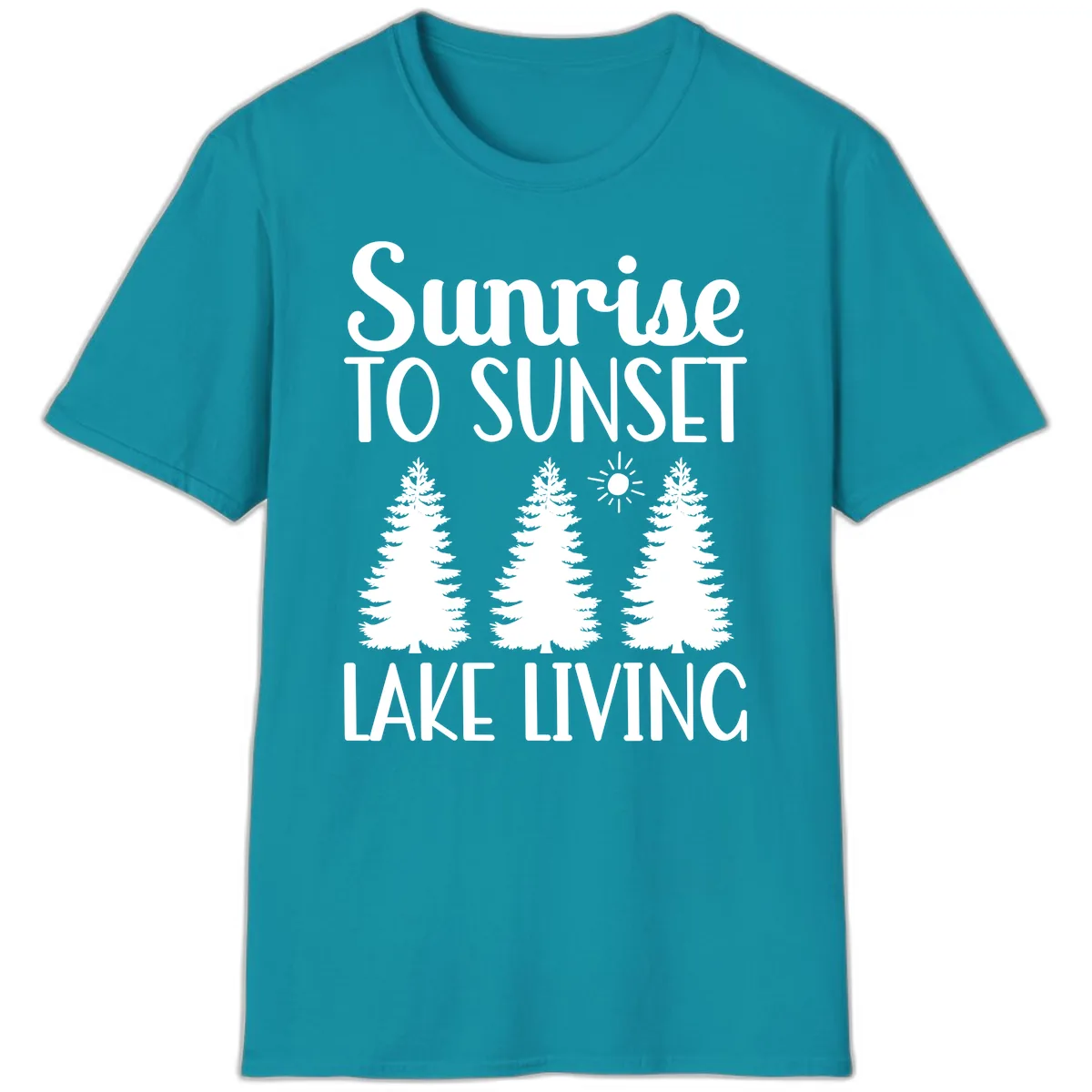 Sunrise To Sunset Lake Living T-Shirt in Tropical Blue