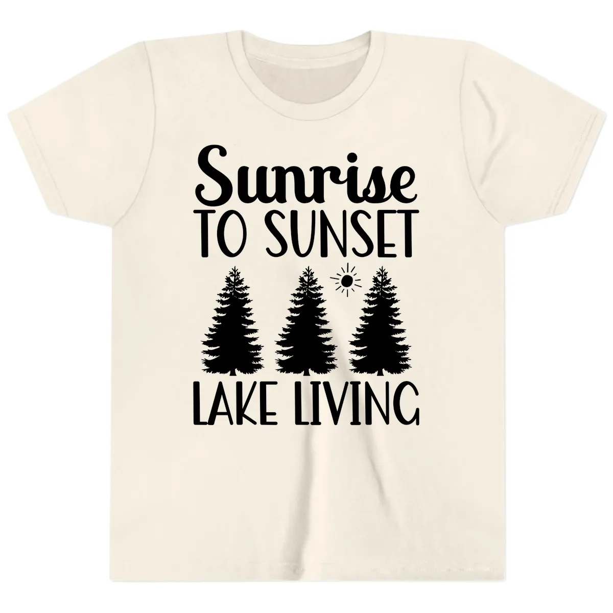 Sunrise To Sunset Lake Living Youth T-Shirt in Natural