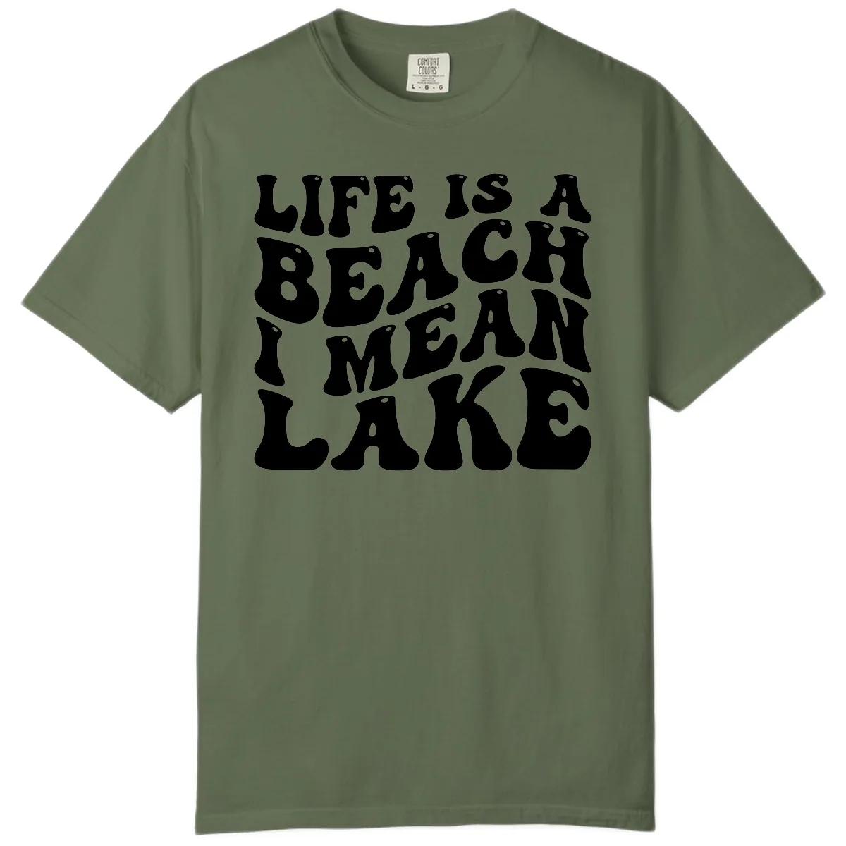 Life Is A Lake Funny Retro Typography Comfort Color in Sage