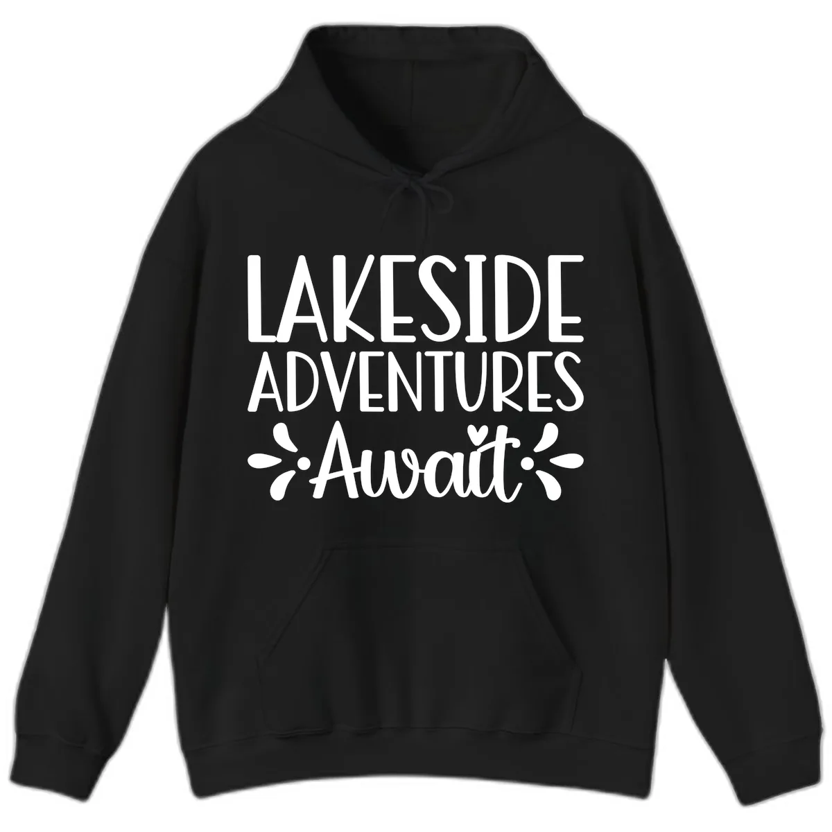 Lakeside Adventures Await Hoodie in Black