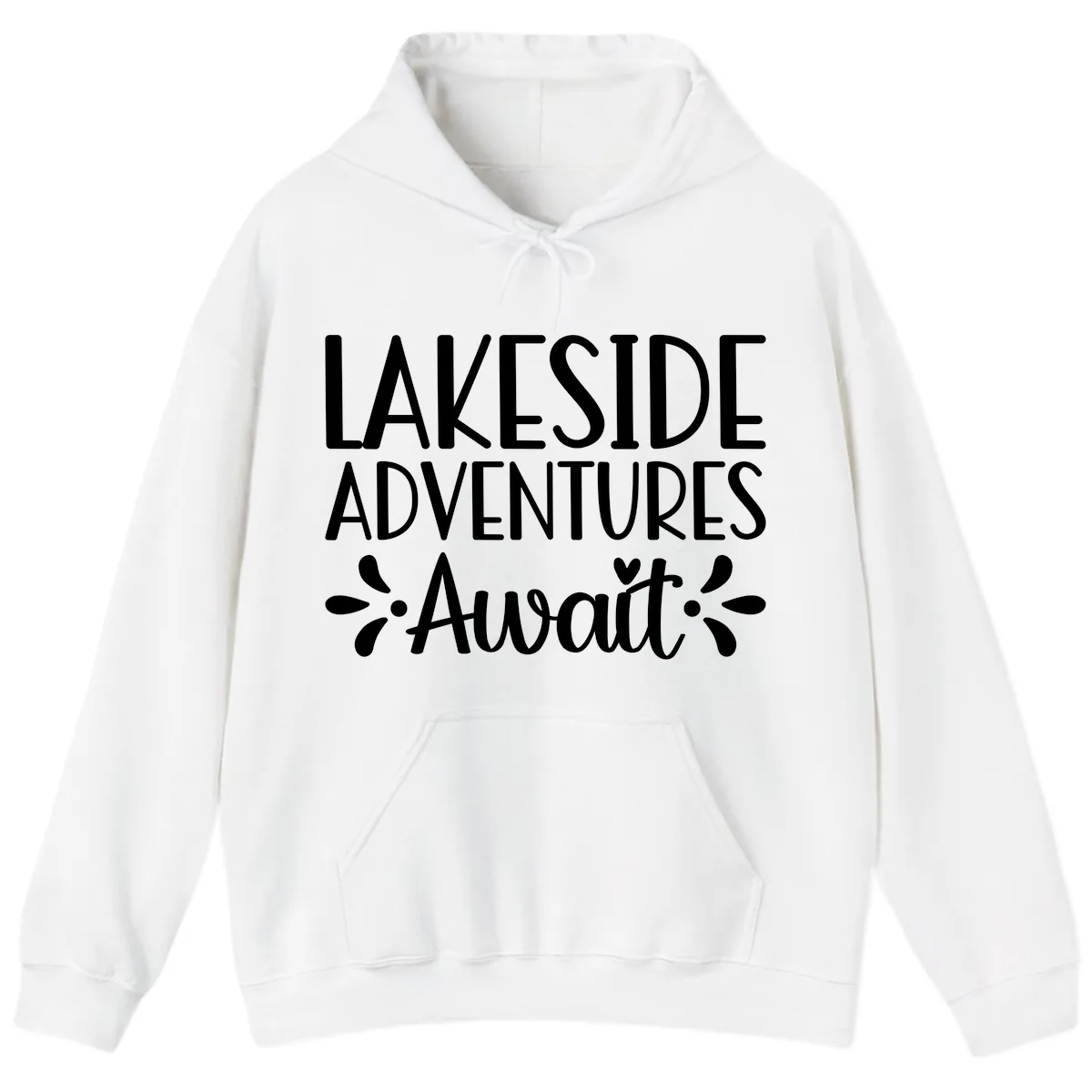 Lakeside Adventures Await Hoodie in White