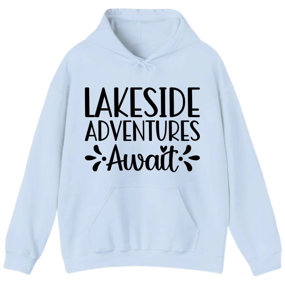 Lakeside Adventures Await Hoodie in Light Blue