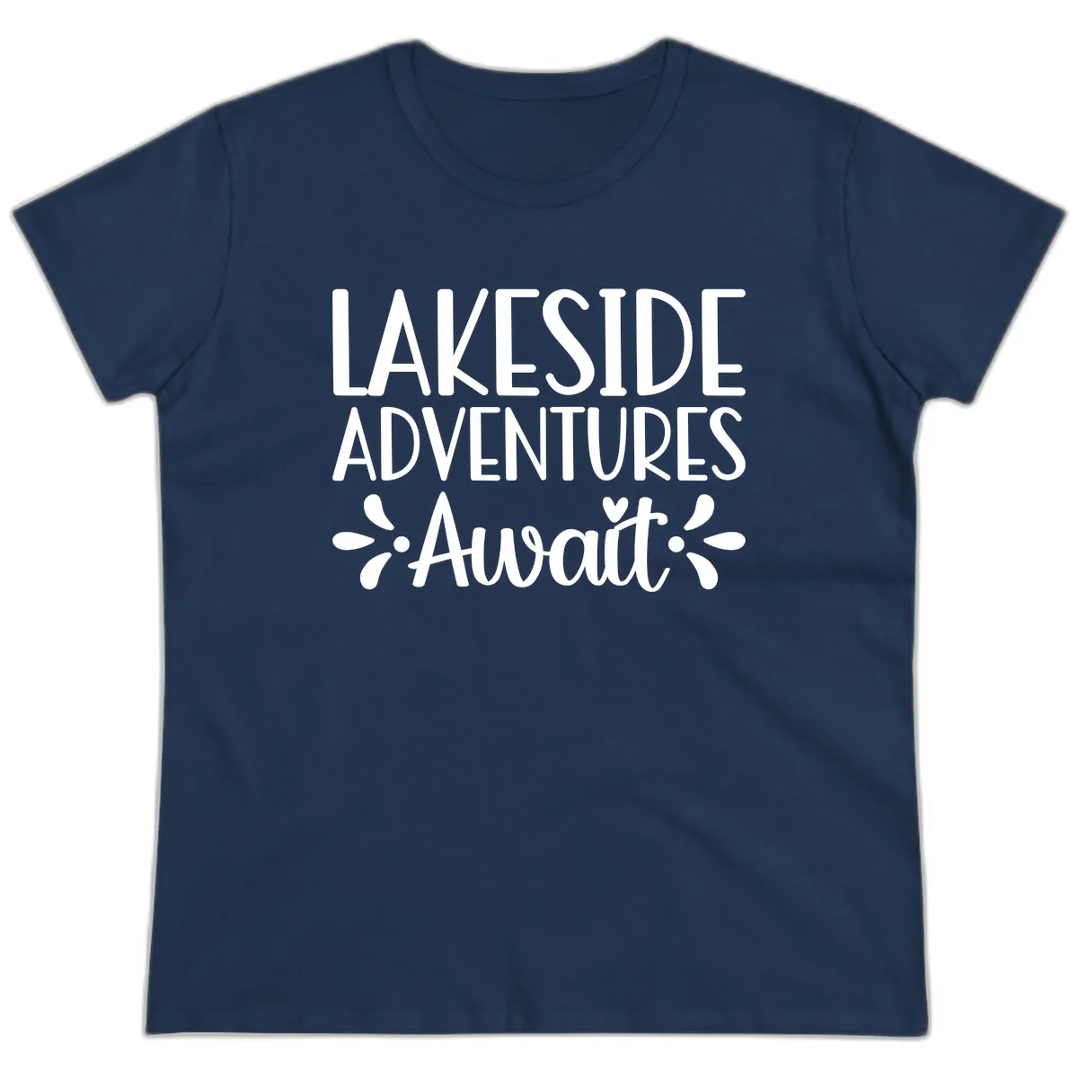 Lakeside Adventures Await Ladies Tee in Navy