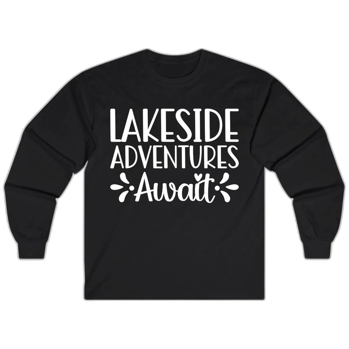 Lakeside Adventures Await Long Sleeve in Black