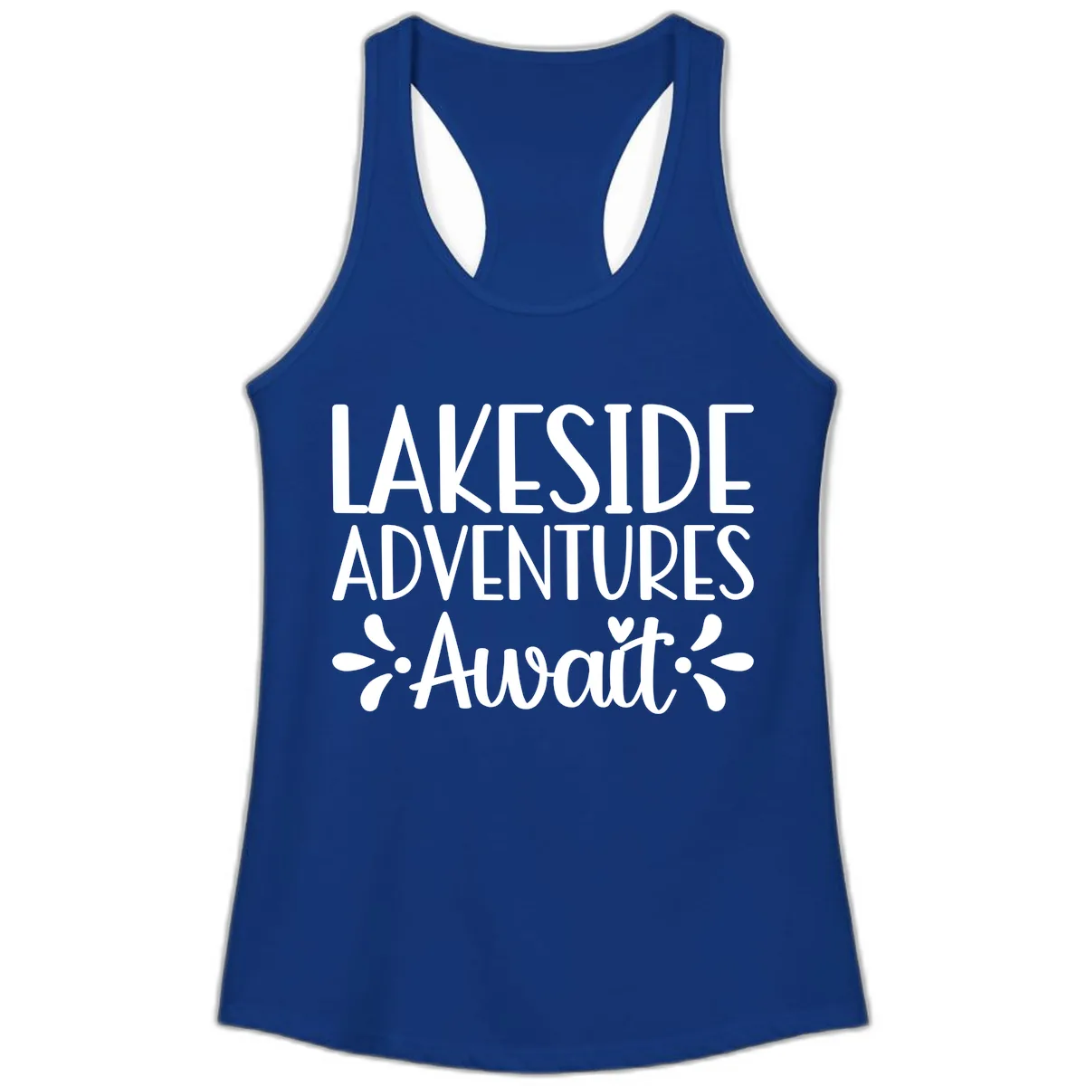 Lakeside Adventures Await Ladies Tank in Solid Royal