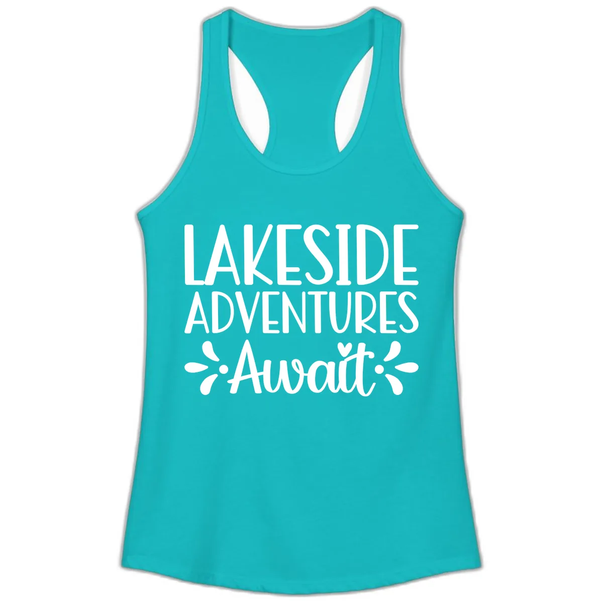 Lakeside Adventures Await Ladies Tank in Tahiti Blue