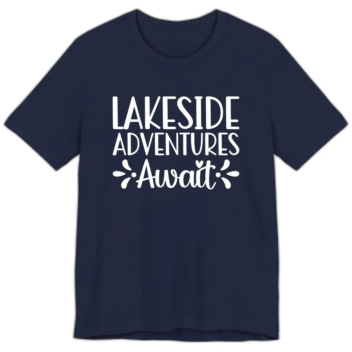 Lakeside Adventures Await Premium T-Shirt in Navy