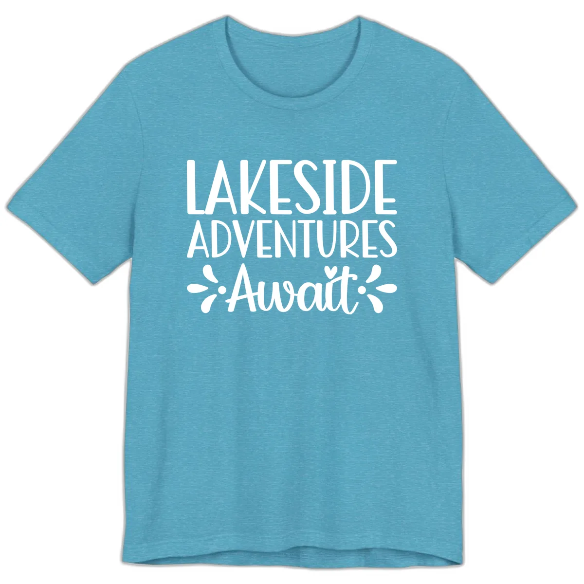 Lakeside Adventures Await Premium T-Shirt in Heather Aqua