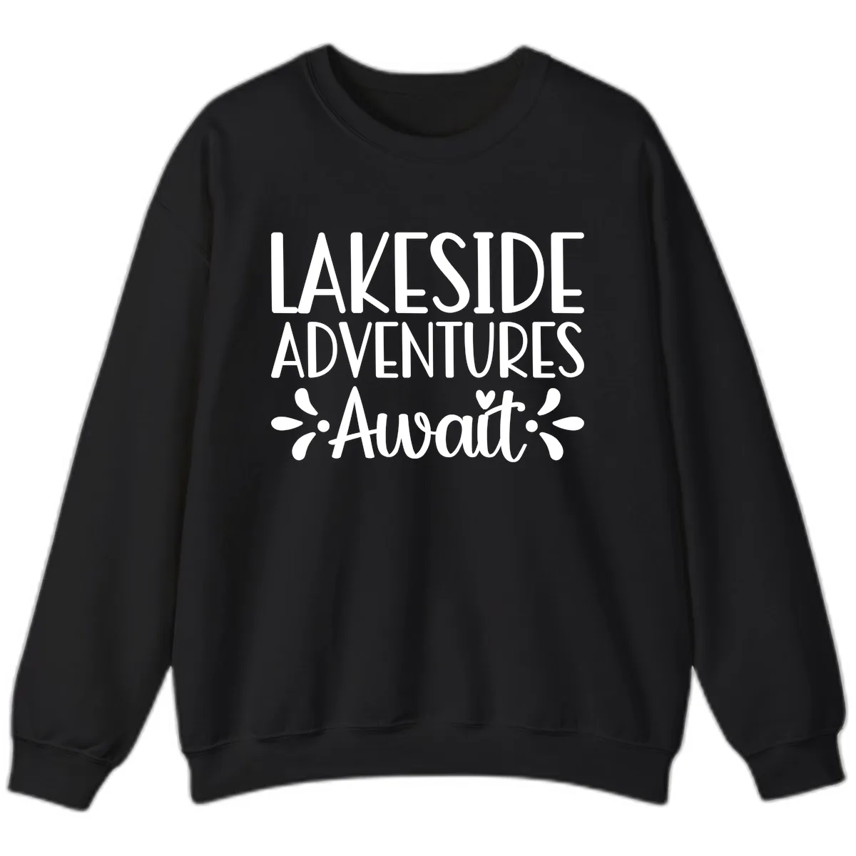Lakeside Adventures Await Sweatshirt in Black