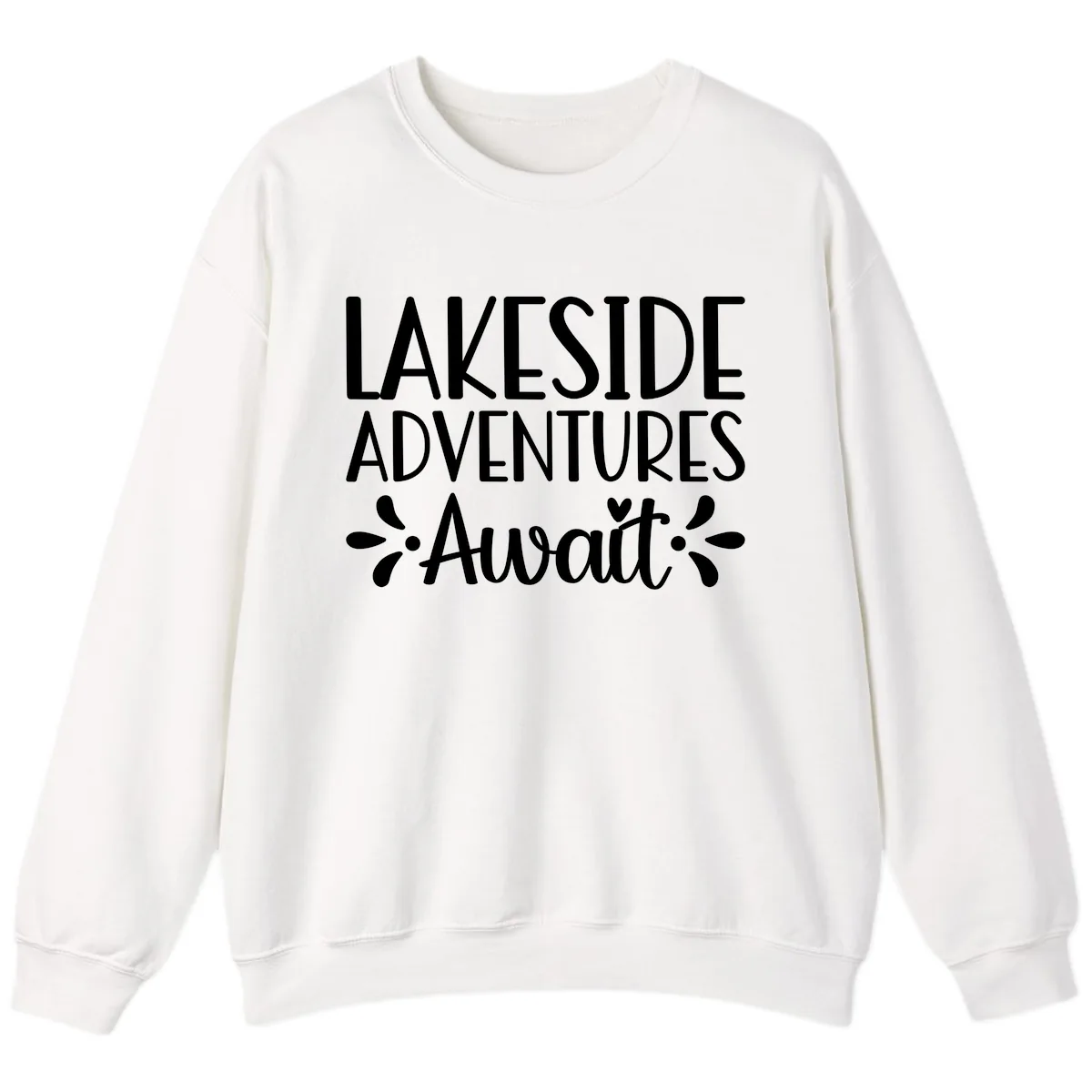 Lakeside Adventures Await Sweatshirt in White