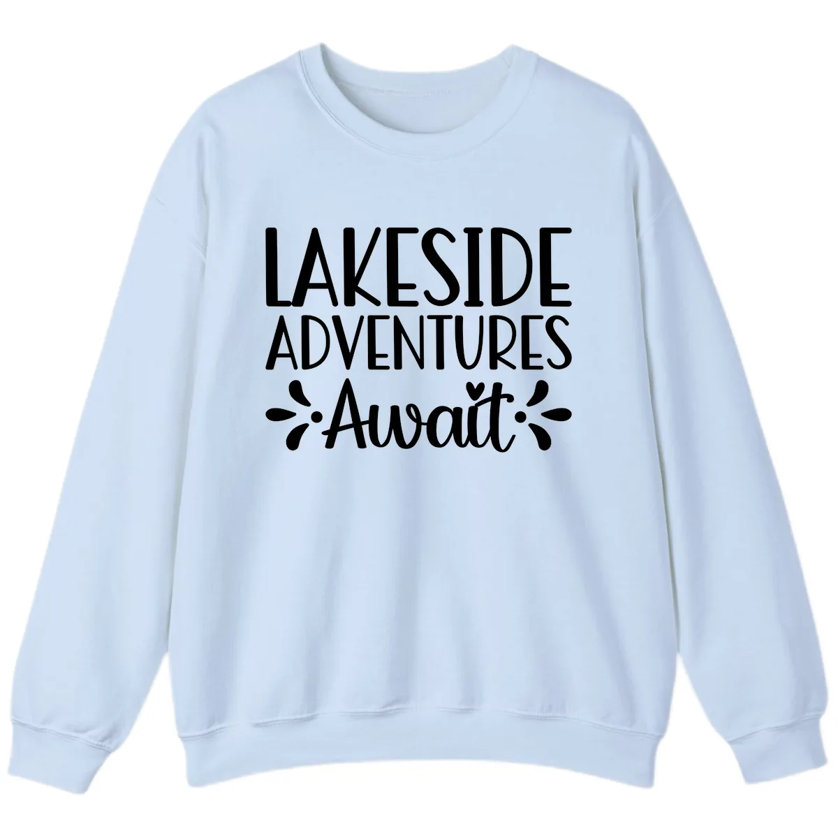 Lakeside Adventures Await Sweatshirt in Light Blue