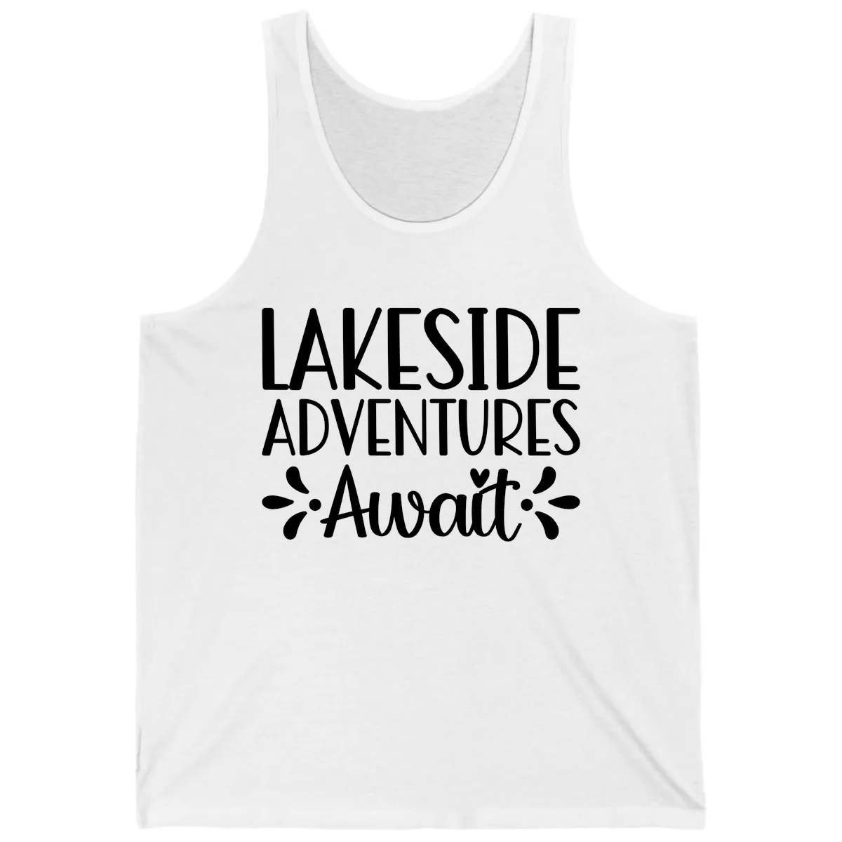 Lakeside Adventures Await Tank in White