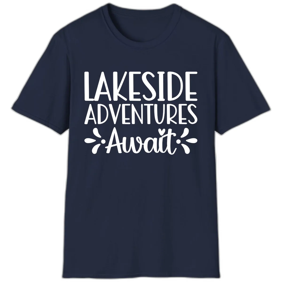 Lakeside Adventures Await T-Shirt in Navy