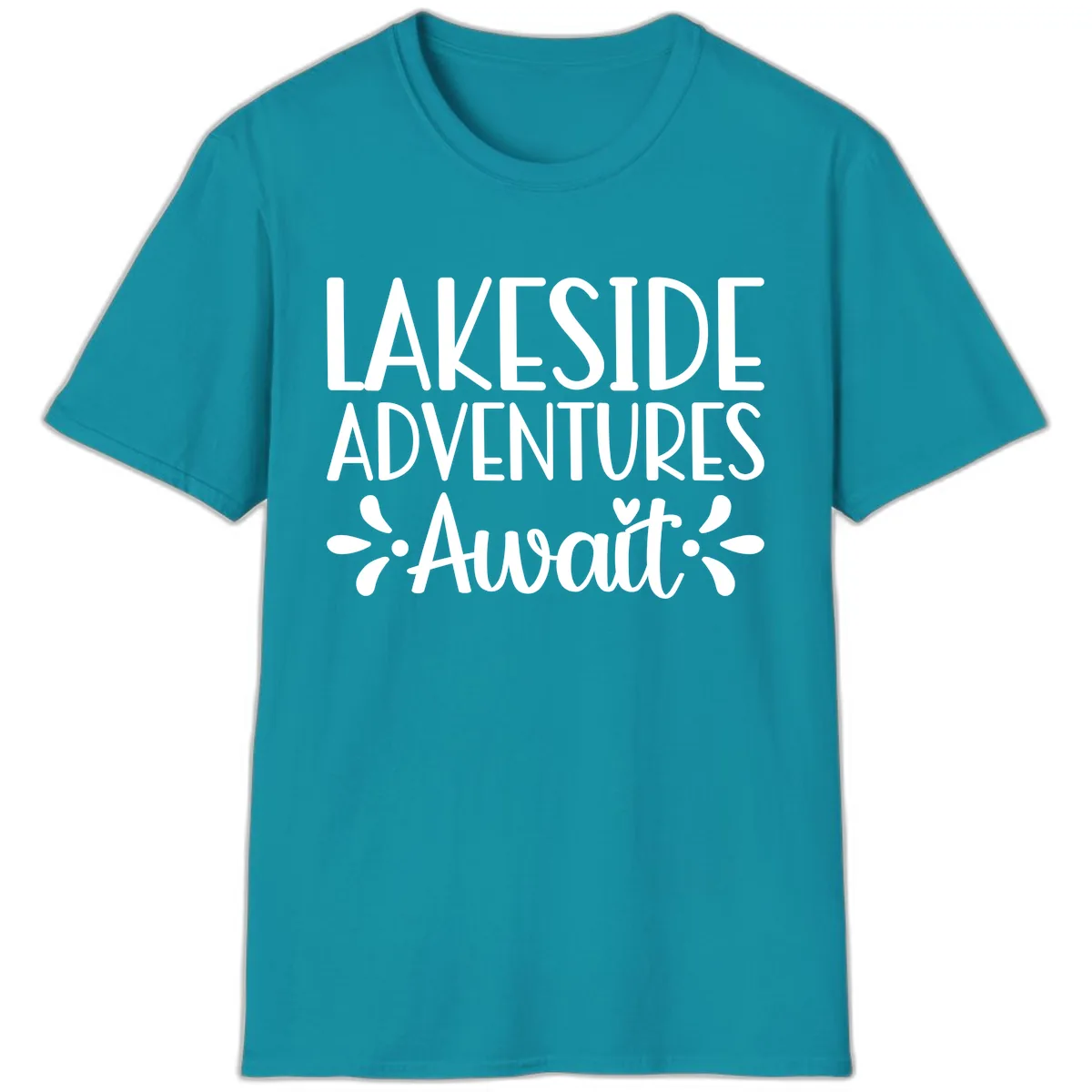 Lakeside Adventures Await T-Shirt in Tropical Blue