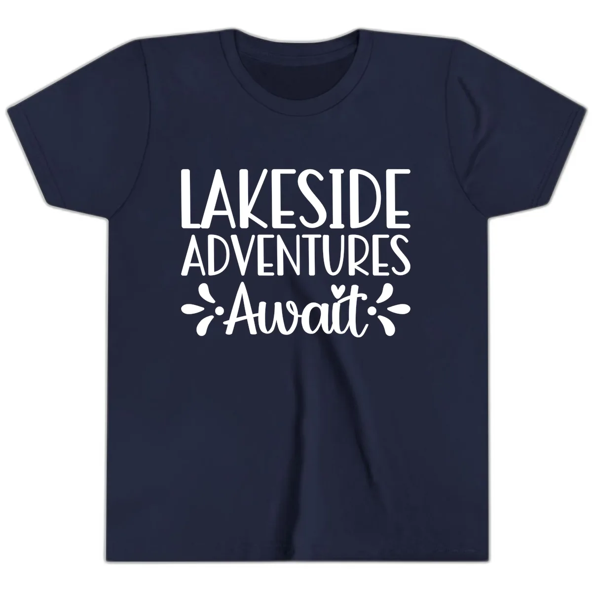 Lakeside Adventures Await Youth T-Shirt in Navy