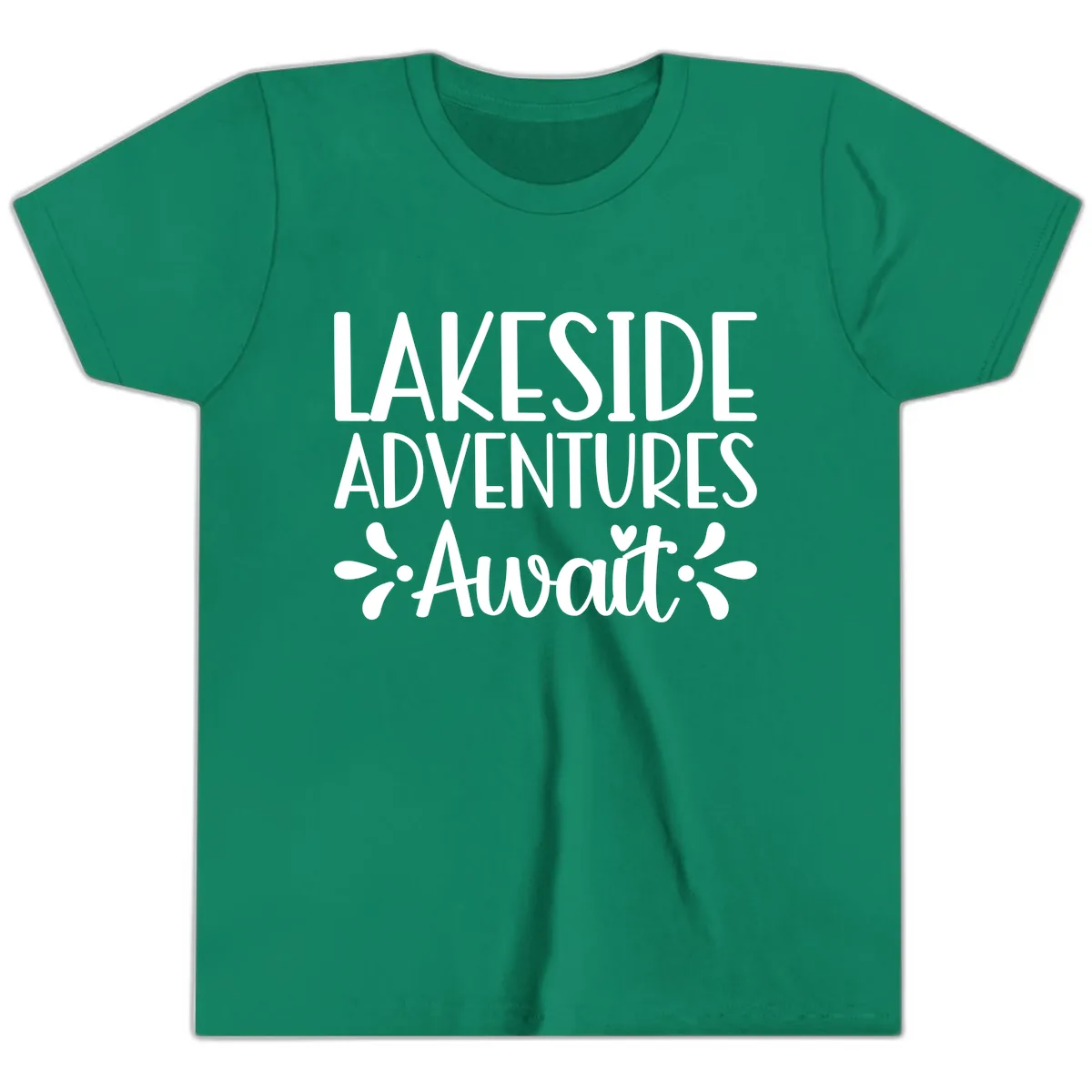 Lakeside Adventures Await Youth T-Shirt in Kelly