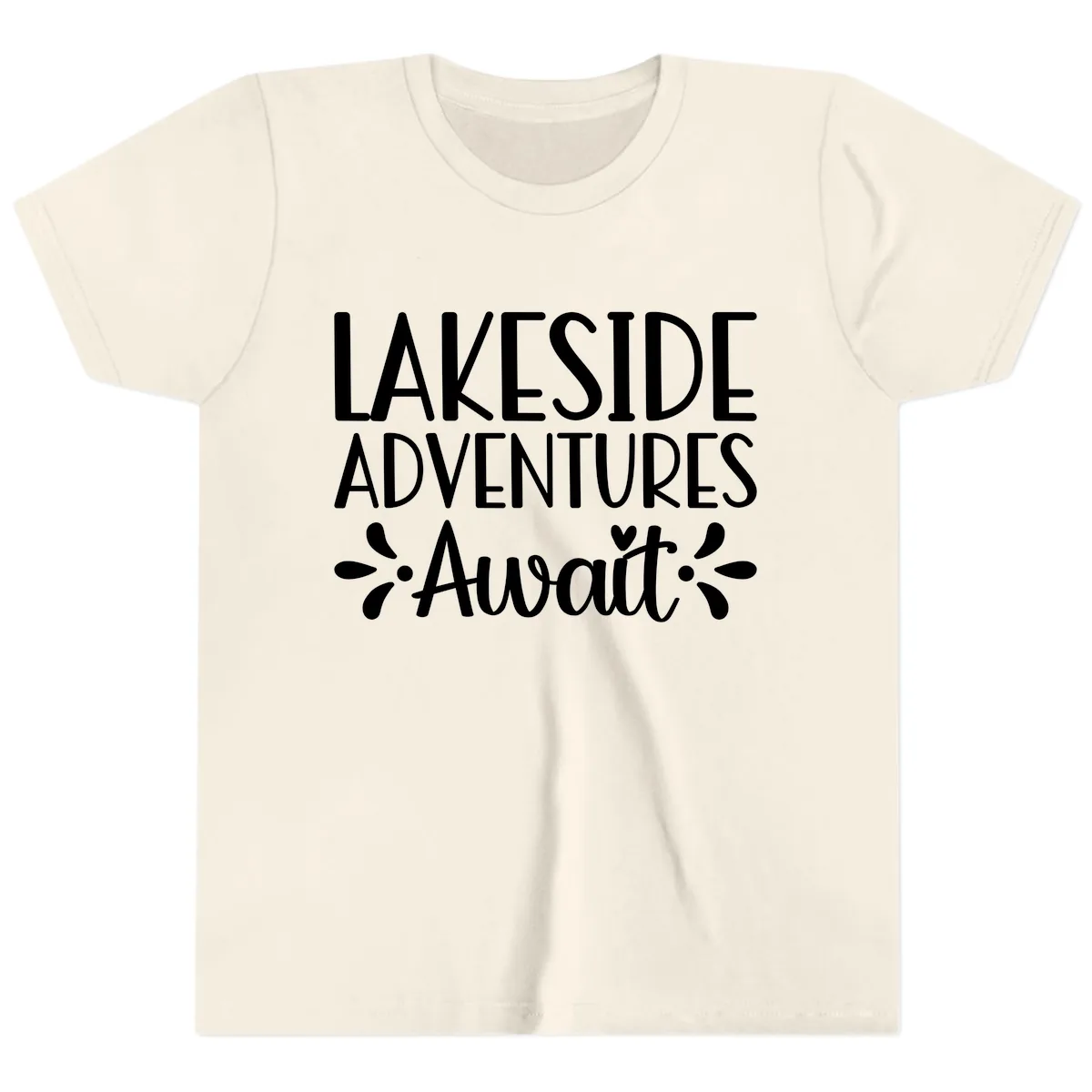 Lakeside Adventures Await Youth T-Shirt in Natural