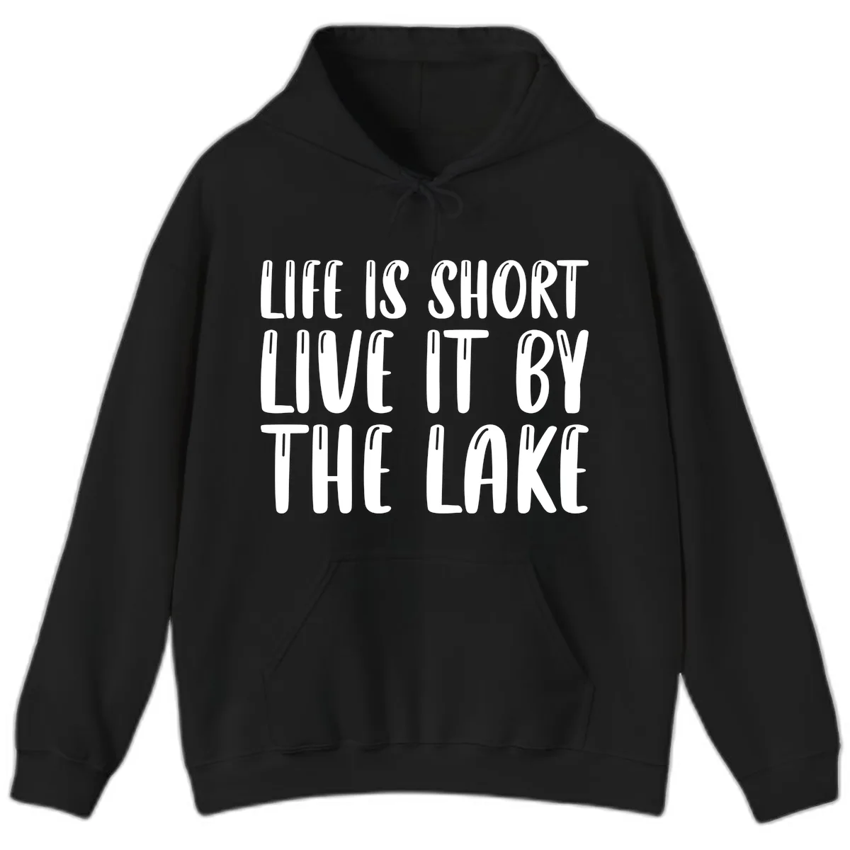Life Is Short Live It By The Lake Hoodie in Black