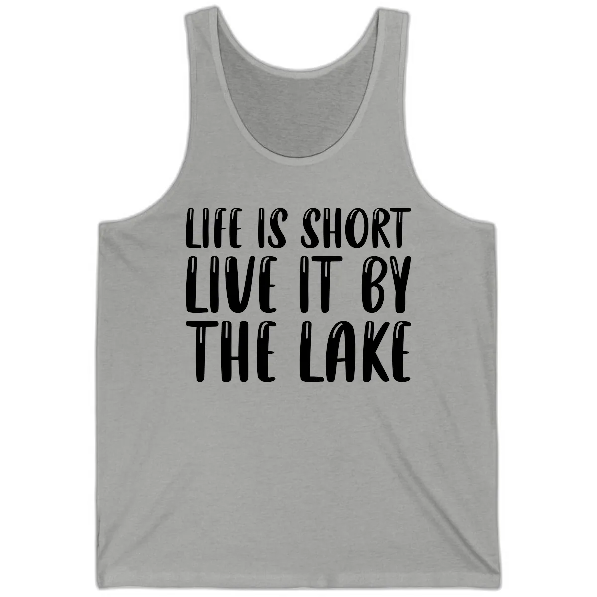 Life Is Short Live It By The Lake Tank in Athletic Heather