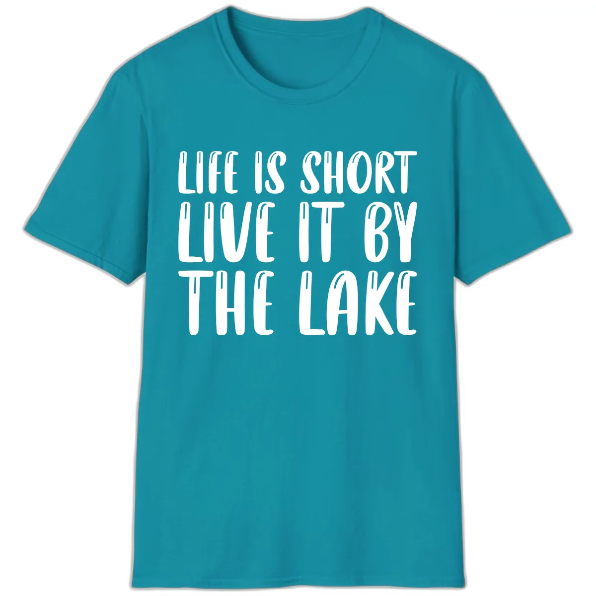 Life Is Short Live It By The Lake T-Shirt in Tropical Blue