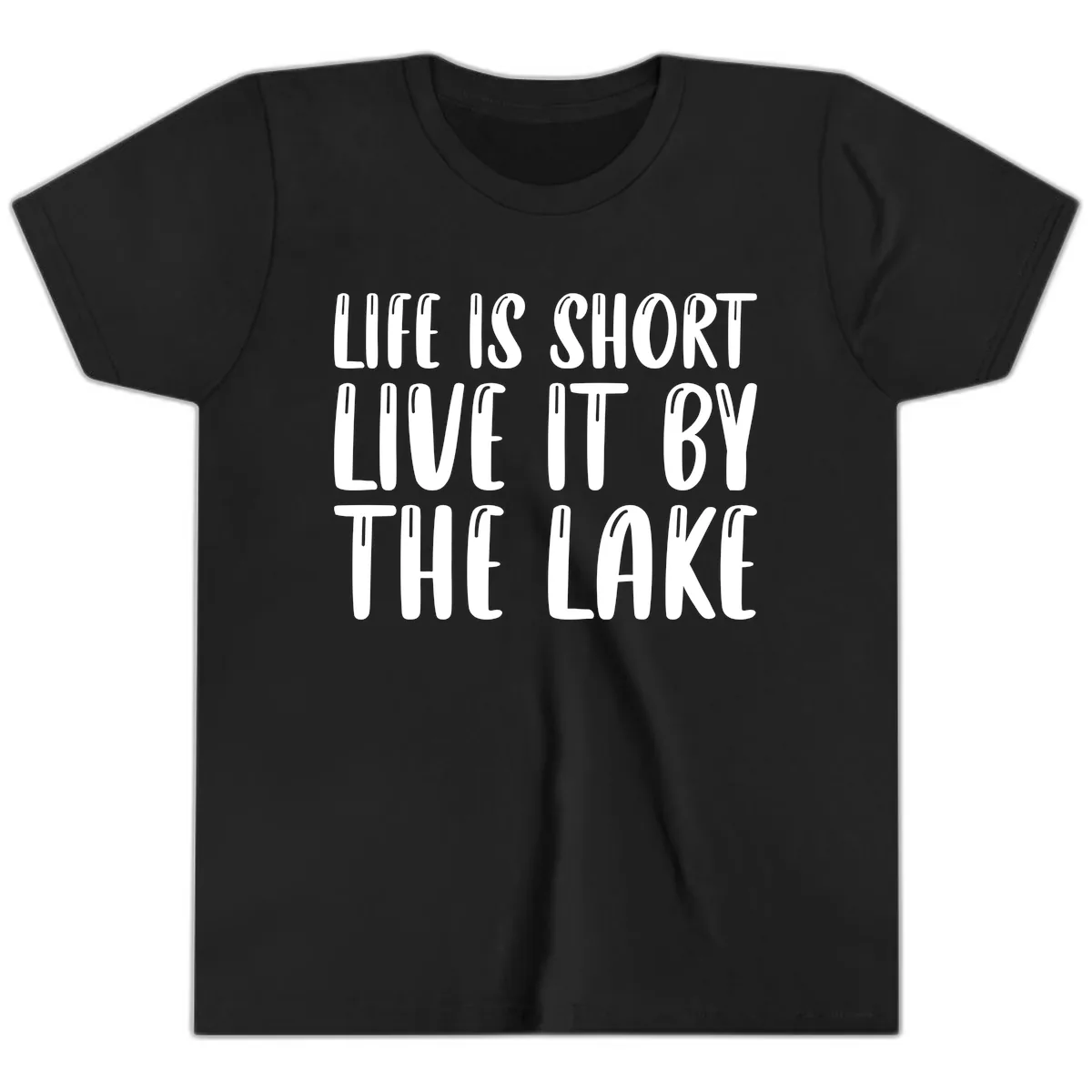 Life Is Short Live It By The Lake Youth T-Shirt in Black