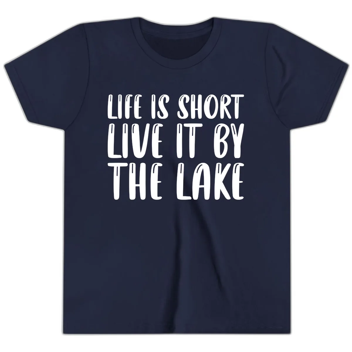 Life Is Short Live It By The Lake Youth T-Shirt in Navy