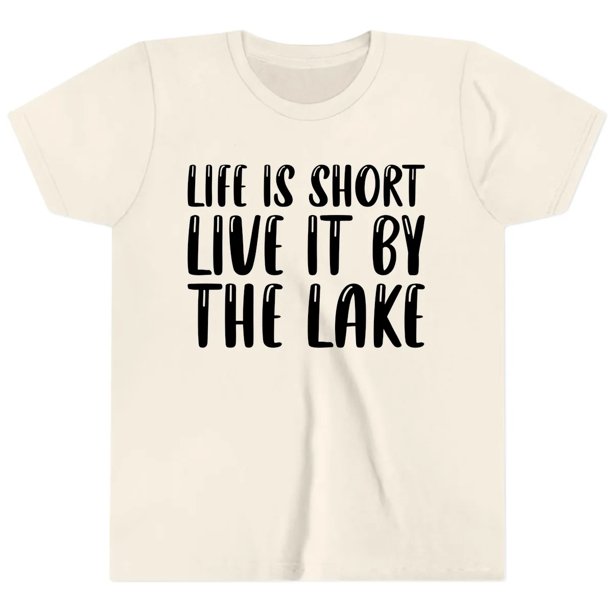 Life Is Short Live It By The Lake Youth T-Shirt in Natural